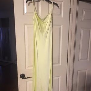 Express satin cowl neck slip dress 00 midi